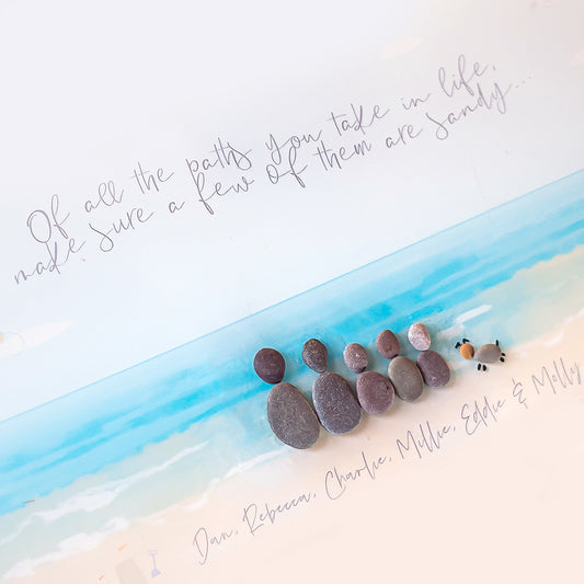 Personalised 'Family By The Sea' Pebblescape Gift