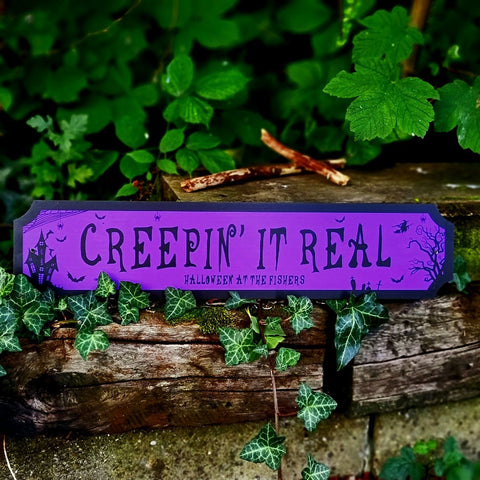 Personalised "Creepin It Real" Halloween Street Sign