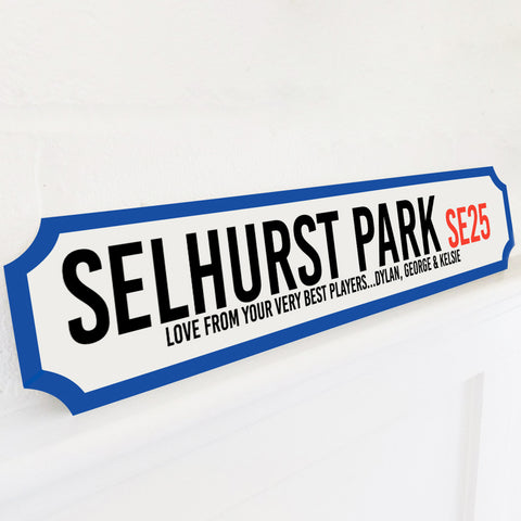 Personalised Football Stadium Street Sign Gift