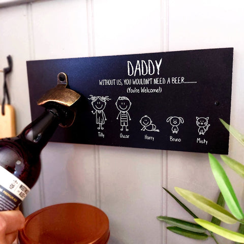 Dad/Grandpa 'You're Welcome' wooden plaque with bottle opener Gift