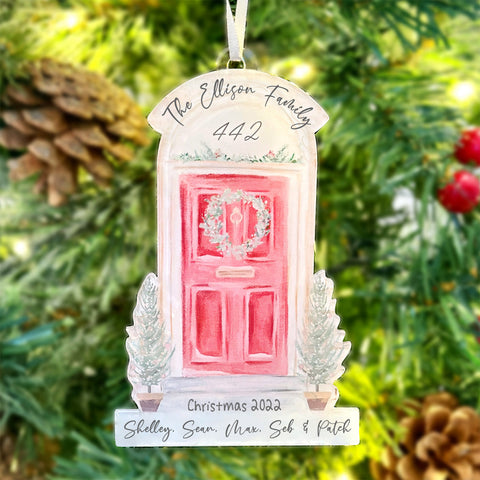 Personalised Christmas Family Door Hanging Decoration