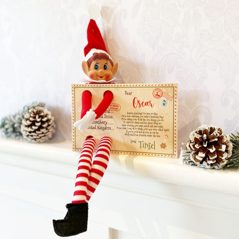 Personalised Christmas 'Elf Arrival Postcard' (Elf toy not included)