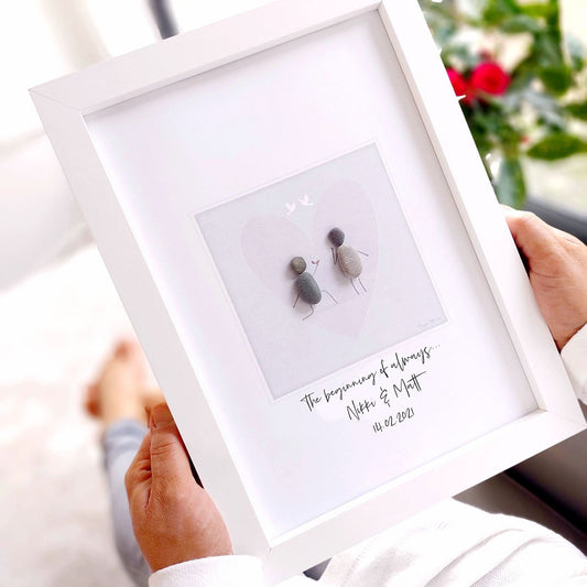 Engagement/Proposal Personalised Pebble Picture Gift