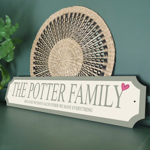 Personalised 'Our Family' Street Sign - Mother's Day Gift