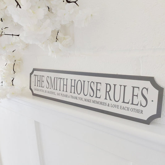 "House Rules" Personalised Street Sign Gift