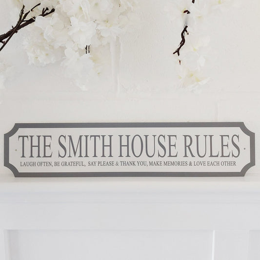 "House Rules" Personalised Street Sign Gift