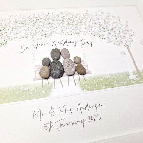 On Your Wedding Day (Family) Personalised Pebble Picture Gift