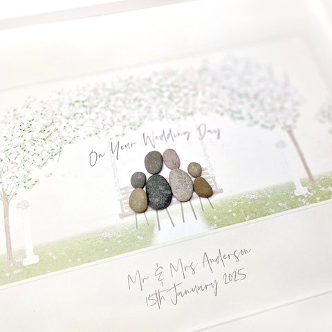 On Your Wedding Day (Family) Personalised Pebble Picture Gift