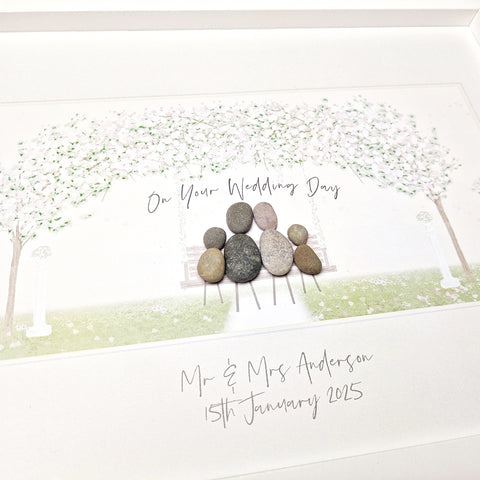 On Your Wedding Day (Family) Personalised Pebble Picture Gift