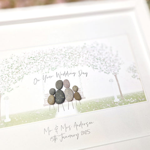 On Your Wedding Day (Family) Personalised Pebble Picture Gift