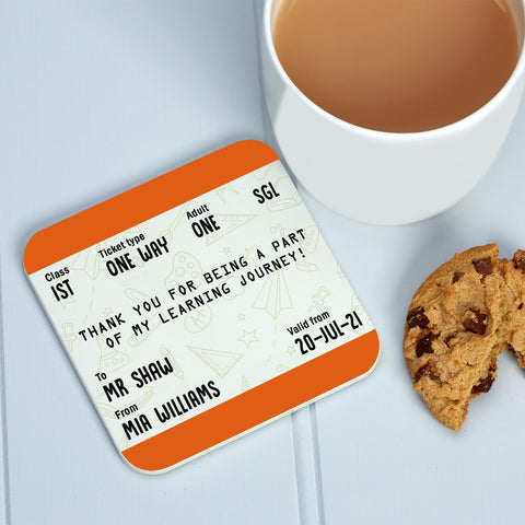 Personalised Teacher/Teaching Assistant "Learning Journey" Coaster Gift