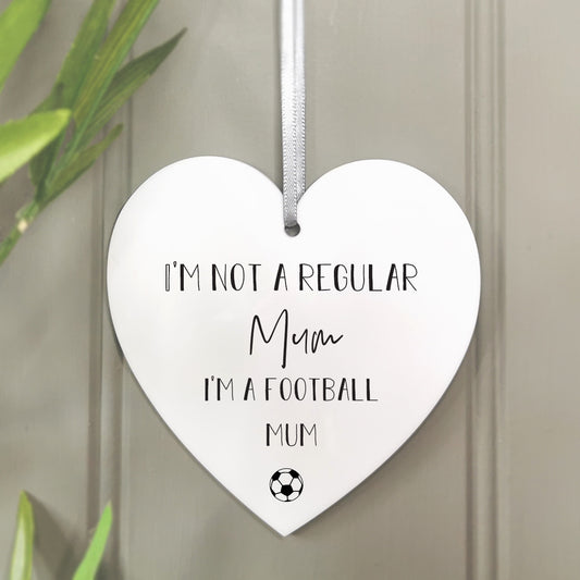 Football Mum' Hanging Heart Decoration