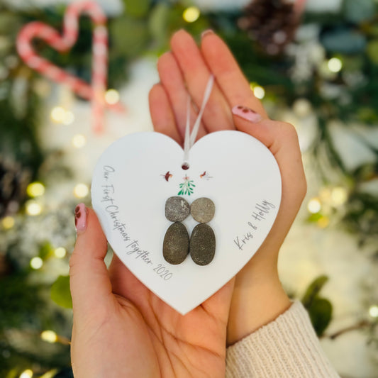 Personalised "Our 1st Christmas Together" Hanging Heart