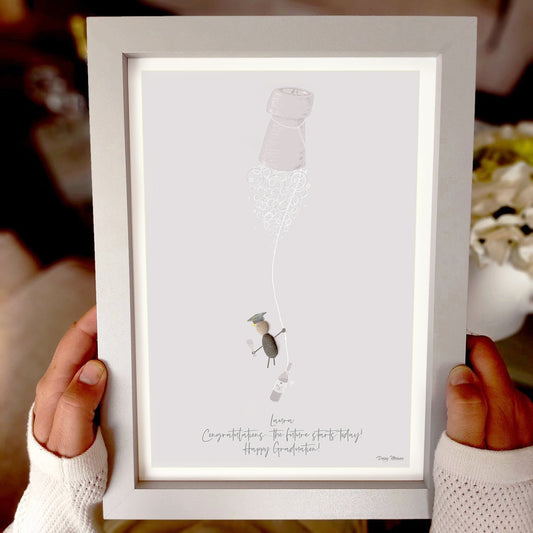 Graduation Personalised Pebble Picture Gift