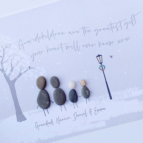 Grandparent Festive Personalised Pebble Picture Gift