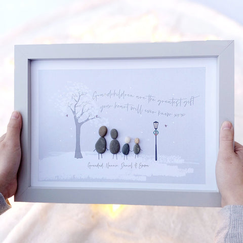 Grandparent Festive Personalised Pebble Picture Gift