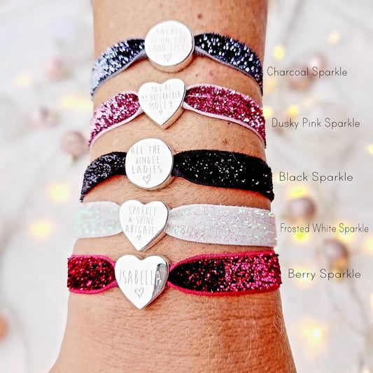 Sparkle One Line Personalised Stretch Bracelet