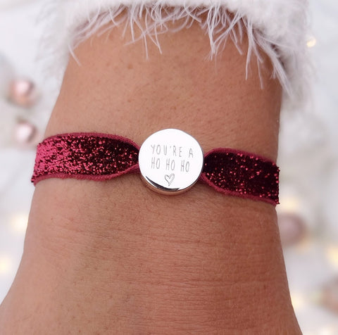 Sparkle "HO HO HO" Stretch Bracelet