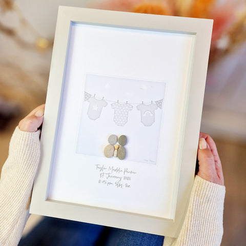 Hello Baby Personalised Pebble Picture Gift