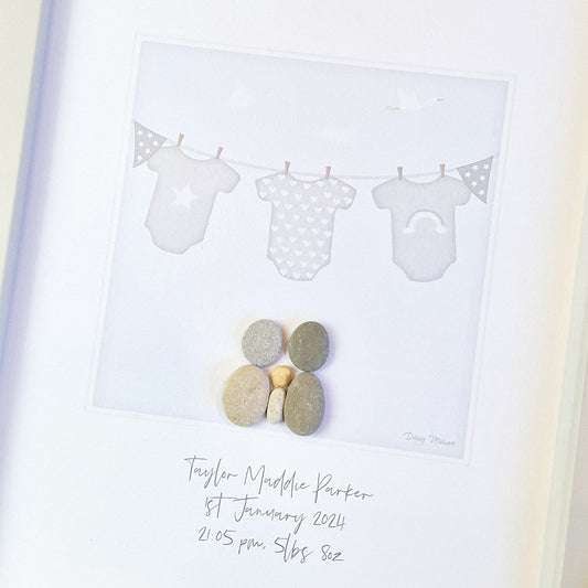 Hello Baby Personalised Pebble Picture Gift