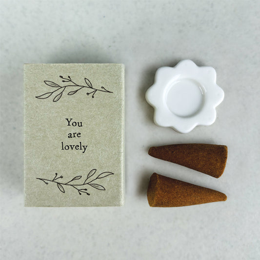 Matchbox Message incense cone - You are lovely