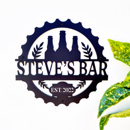 Personalised Laser Cut Acrylic 'Home Bar' Sign Gift