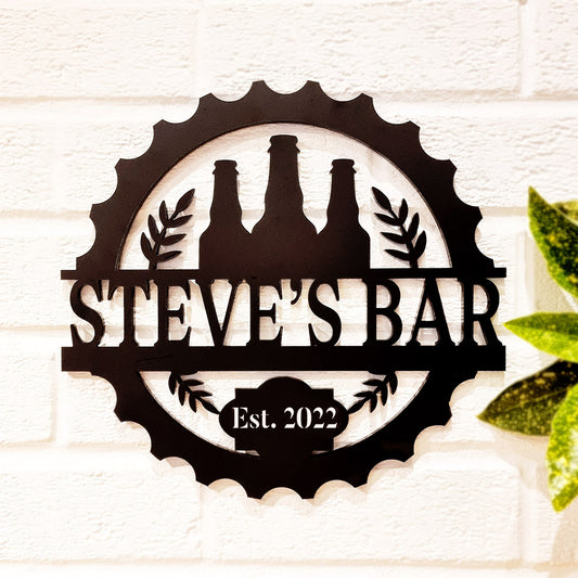 Personalised Laser Cut Acrylic 'Home Bar' Sign Gift