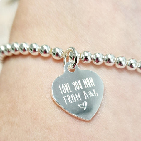 Personalised 'Mother's Day' Bead Stretch Charm Bracelet Gift