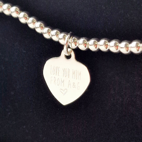 Personalised 'Mother's Day' Bead Stretch Charm Bracelet Gift