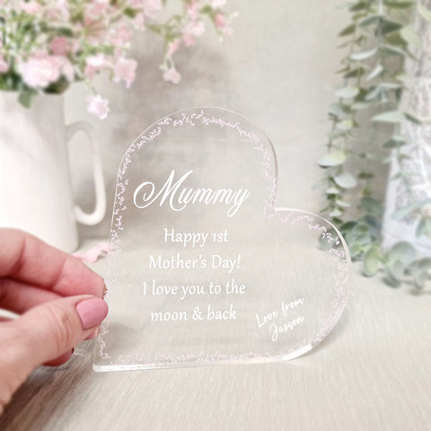 Personalised Standing Acrylic Heart