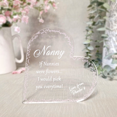 Personalised Standing Acrylic Heart