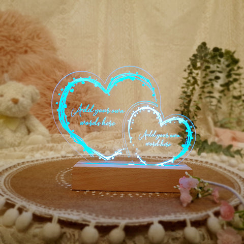 'Create Your Own' Personalised Light Up Acrylic Hearts