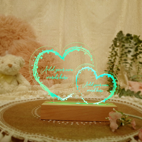 'Create Your Own' Personalised Light Up Acrylic Hearts