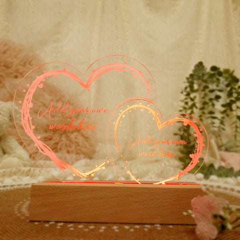 'Create Your Own' Personalised Light Up Acrylic Hearts