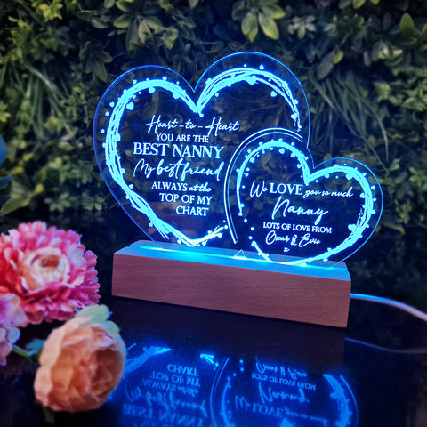 Personalised Mother's Day Light Up Acrylic Hearts