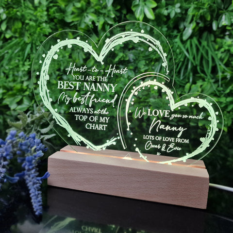 Personalised Mother's Day Light Up Acrylic Hearts