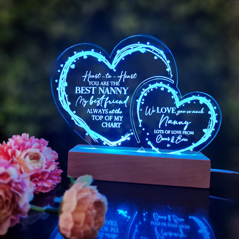 Personalised Mother's Day Light Up Acrylic Hearts