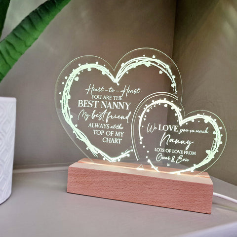 Personalised Mother's Day Light Up Acrylic Hearts