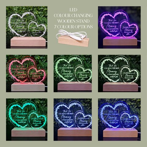 'Create Your Own' Personalised Light Up Acrylic Hearts