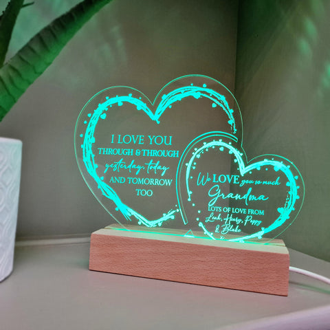 Personalised Mother's Day Light Up Acrylic Hearts