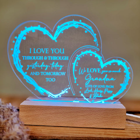 Personalised Mother's Day Light Up Acrylic Hearts