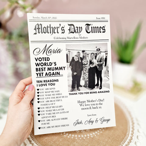 Mother's Day Newspaper print