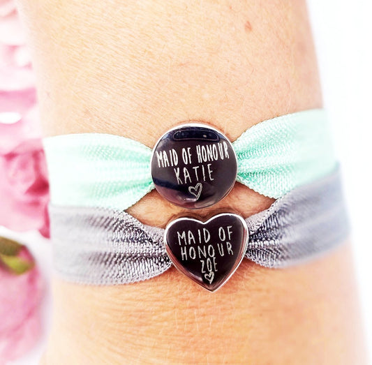 Maid of Honour' Personalised, Stretch Bracelet