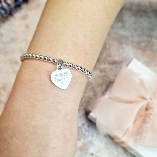 Personalised 'Mother's Day' Bead Stretch Charm Bracelet Gift