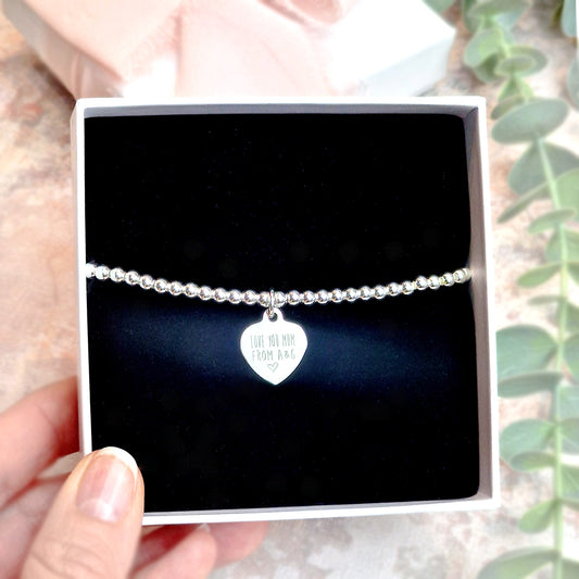 Personalised 'Mother's Day' Bead Stretch Charm Bracelet Gift