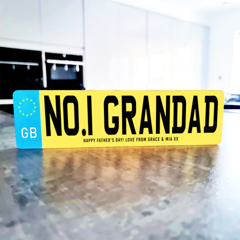 Personalised 'Dad/Grandad' Standing Acrylic Number Plate Gift