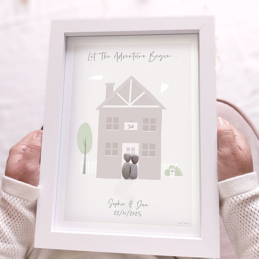 New Home Personalised Pebble Picture Gift