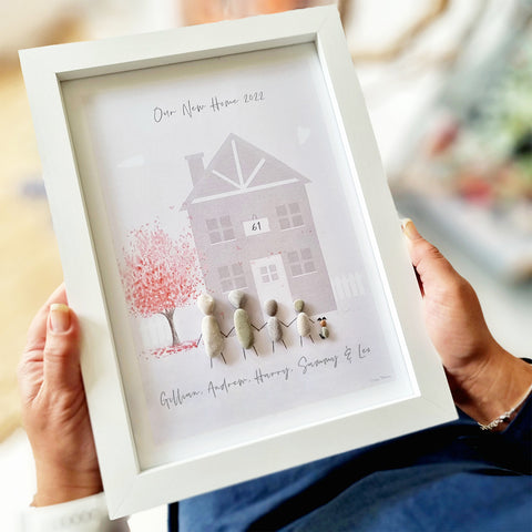 No Place Like Home Personalised Pebble Picture Gift