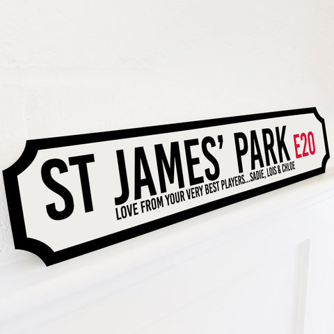 Personalised Football Stadium Street Sign Gift