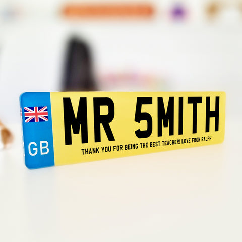 Personalised 'Teacher' Standing Acrylic Number Plate Gift